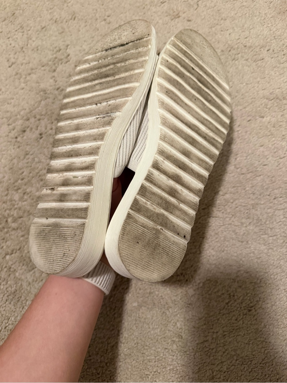 Kensie Cream Knit Slide Mules with Tan Footbed - Picture 3 of 4